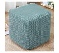 AIYINIY Funda cuadrada para otomana, funda protectora para reposapiés, fundas elásticas con parte inferior elástica, tela texturizada a cuadros, lavable a máquina (# 1, 38 x 38 cm)