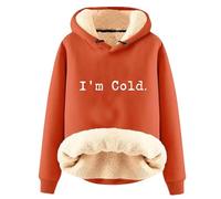 AIYINIY Sudadera con capucha de invierno para mujer, suéter térmico con forro de sherpa de forro polar, gráfico Yes I Am Still Freezing, sudadera holgada de manga larga, ropa cálida de felpa para