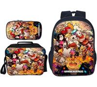 AIYINIY Undertale - Mochila de 3 piezas, juego de anime impreso en 3D, mochila escolar para niñas y niños, bolsa de almuerzo + estuche para lápices, mochila informal para niños y estudiantes, Tipo 7