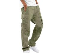 AIYINIY Wild - Pantalones cargo para hombre, ajuste relajado, pantalones casuales tipo cargo de ajuste recto, elásticos, ajustados, vintage, cómodos, gimnasio, entrenamiento, pista (verde, 3XL)