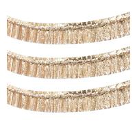 AIYONG 3 Unidades Guirnalda de Flecos, 300cm * 30cm Guirnalda de Flecos de Papel de Aluminio, Cinta de Flecos de el Plastico para Decoración de Boda, Cumpleaños Fiesta, Dorado Champagne