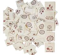 AIYONG Etiquetas Handmade Ropa, 100 Piezas Etiquetas para Ropa Personalizadas Hecho a Mano, Handnähzubehör, para DIY Jeans Artesanías Monederos Sombrero Tejer (5 Estilos)