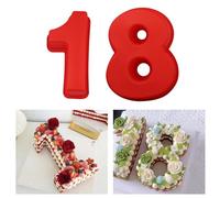AIYONG Molde de Número 18 de Pastel, Moldes de Silicona para Tartas, Número Molde para Hornear Grande, Moldes de Formas Específicas Tarta para Hornear DIY, Aniversario Cumpleaños, Boda Fiesta