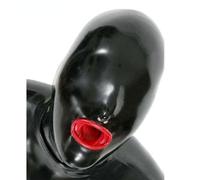 AIYOUBRS átex Cabeza Cubrir Con Cremallera Trasera Látex Natural para Cosplay Fiesta Ropa de Club Juego de Roles(Size:XL-70CM)