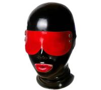 AIYOUBRS Látex Cabeza Cubrir Cremallera Trasera Látex Natural para Hombres Mujeres Fetiche Juguetes Sexuales(Size:XL-70CM)