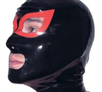 AIYOUBRS Máscara de látex Capucha Completa Látex con Cremallera Trasera Catsuit Juego de Roles Látex Natural(Size:XL-70CM)