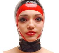 AIYOUBRS Negra Capucha Máscara de Látex Caucho Capucha Látex Natural para Fiesta Temática de Cosplay Accesorios(Size:XL-70CM)