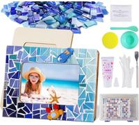 AiYoYo Juego de manualidades con marco de fotos, arte creativo de mosaico, juego de manualidades para niños y adultos, marco de fotos creativo, madera para cumpleaños infantiles, obras de arte hechas