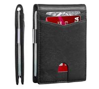 aiyraa Carteras para hombre del Reino Unido - Carteras delgadas con bloqueo RFID, carteras plegables con hasta 12 soportes para tarjetas de crédito, clip fuerte para dinero y ventana de