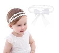 AIYVELU 1 pcs baby girl hairband,baby doble cordón elástico diadema,elástico de encaje doble flor diadema,arco suave diadema elástica,accesorios para el cabello niñas