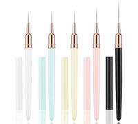 AIYVELU 5pcs 7/9/11/1/525 mm pincel fino de uñas decoración de uñas con tapa, profesional acrílico semi permanente gel pincel uñas arte kit conjunto pintura liner adecuado para el hogar DIY
