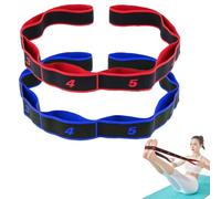 AIYVELU Bandas elásticas de resistencia de 2 piezas,Bandas elásticas de fitness,Banda de estiramiento de yoga con 8 lazos fijos,Banda de estiramiento de yoga para yoga,pilates,estiramiento