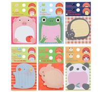 AIYVELU Bloc-notes animaux 12 pièces, notes autocollantes en forme d'animaux, pour la maison, l'école, le bureau, cadeau d'enfant, cadeau d'étudiant, 6 styles.