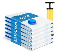 AIyvisun 6pcs Bolsas Vacio Ropa 80 * 100cm com Bomba, XL Vacuum Storage bags Ahorro de Espacio, Reutilizable Bolsa Vacio Edredon para Viajes, Edredones, Ropa de Cama