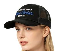 Aizgog Gorra Trucker Azul Obrero con Dólar,Divertida Gorra Transpirable Ajustable | Sombrero De Béisbol Divertido | para Construcción Taller Fin de Semana Senderismo Acampada Aire Libre Parque Jardín