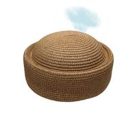Aizgog Sombrero De Paja Estilo Pillbox para La Mujer | Estilo Vintage Tejido A Mano Transpirable Y Elegante | Sombrero Pillbox para la Mujer | para Realizar Tus Compras, Citas y Salidas Cotidianas