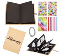 AIZHAZHA Album de Fotos para Pegar y Escribir, Album Scrapbook de Bricolaje 5 In, Álbum de Fotos de Pareja DIY, Personalizados Álbum Fotos Negro Plegable Cumpleaños, Aniversario, Regalos de Boda