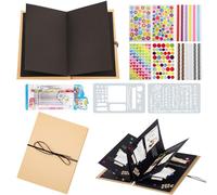 AIZHAZHA Album de Fotos para Pegar y Escribir, Album Scrapbook de Bricolaje 8 In, Álbum de Fotos de Pareja DIY, Personalizados Álbum Fotos Negro Plegable Cumpleaños, Aniversario, Regalos de Boda