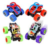 AIZHAZHA Camion Monster Truck, Pack de 4 Camión Coches Juguetes Niños 3-10 Años con Impulsados Fricción, Monster Truck Coches Cars, Camion Juguete Regalos para Niños de 3 a 10 Años