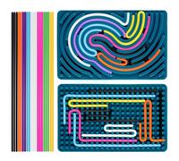 AIZHAZHA Sensorik Activity Board, Silicona Fidget Toys para Autismo, TDAH, Estrés Anxiety, Juguete sensorial, Juguetes de Viaje para Niños a partir de 3 años y Adultos, con Bolsa de Viaje y 20 Cuerdas