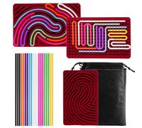 AIZHAZHA Sensorik Juguete Activity Board, Silicona Fidget Toys para Autismo TDAH Estrés Anxiety, sensorial Juguetes de Viaje para Niños a Partir de 3 años y Adultos, con Bolsa de Viaje y 20 Cuerdas