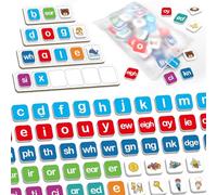 Aizweb Letras magnéticas, juegos fonéticos, azulejos de letras del alfabeto, imanes para aprender a leer ortografía, conciencia fonémica, terapia del habla, ciencia, lectura, manipulación, caja de