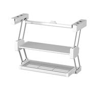 AIZYR Armario De Cocina Plegable De 2 Niveles, Organizador Extraíble Estante De Almacenamiento Escurreplatos Ahorro De Espacio para Preparar Y Guardar Platos,Blanca,700mm