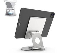 AJ advancegin Soporte giratorio de aluminio portátil para iPad Pro10.5/11/12.9/Air/Mini 4/5/6/iPhone XS 15/14/13 Galaxy Tab Surface Kindle
