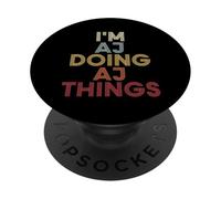 AJ Name AJ Personalized Name First Given PopSockets PopGrip Adhesivo