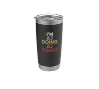 Aj Name Aj Personalized Name First Given Vaso térmico de acero inoxidable de doble pared