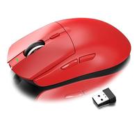 AJ139 PRO Ratón Gaming Inalámbrico, Ratón Ligero 59g,Sensor Óptico PixArt PAW3395, 26K DPI, Modo Dual 2.4G / Cableado, Batería de 200 Horas, 6 Botones Programables, para Windows/Mac - Rojo