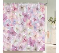 AJALGZ Cortina de Ducha con Hermosas Flores, Impermeable, con Estampado de Hojas y Plantas, para baño y Ducha, con Ganchos (130 x 150 cm, decoración rústica)