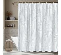 AJALGZ Cortina de Ducha de Tela con líneas onduladas para baño, diseño Fluido, estética contemporánea y Elegante (95 x 220 cm, Estilo Retro)