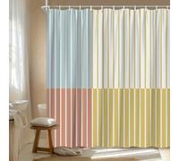 AJALGZ Cortina de Ducha Minimalista con Rayas Verticales, decoración de baño para Todas Las Estaciones, Funda de baño estética (215 x 150 cm, antimoho)