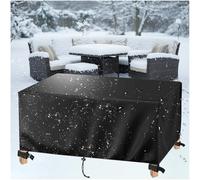 AJALGZ Funda Mesa Jardin, 65x65cm Fundas Protectoras para Muebles de Jardin Rectangular, Tela Oxford 420D Funda para Mesa Impermeable Cubiertas de Mesa y Silla, Negro - 65x65x40cm/L x An x Al