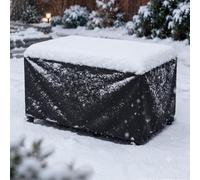 AJALGZ Funda Muebles Jardín Impermeable 89x51x60cm | Cubierta Rectangular Tela Oxford 420D | Funda Protectora Exterior Antiviento y Anti-UV para Mesa, Sofá y Sillas de Patio, Negro