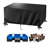 AJALGZ Funda Sofá Exterior Impermeable - Cubre Muebles de Jardín Rectangular 230x130x75 cm Tela Oxford 420D de Alta Resistencia - Fundas Protectoras para Mesa de Patio, Terraza, Negro