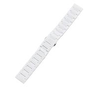 AJASMKLX 12/14 / 16/19 / 19mm / 20mm / 22mm Correa de cerámica Negro Blanco Ajuste for reloj Smart WamkBanda MARCA Polaco General Usado Hebilla de acero inoxidable Herramientas(Wei,14mm)