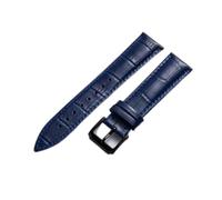 AJASMKLX 18 mm 20 22 reloj de cuero 24 Correa for correas Ajuste for Samsung Galaxy Gear S3 Fit for 42mm 46mm(Black-blue,17mm)