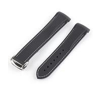 AJASMKLX 20 mm 21 mm 22 mm Fin de goma de silicona de silicona end for Pagani Watch Fit for Huawei Adecuado Gt2 Magic Watch 2 Fit for Honor Fit for Samsung Galaxy Watch S3 S4(Black white 1)