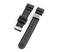 AJASMKLX 20 mm 22 mm buceador de goma correa de silicona de reemplazo de silicona pulsera herramientas de pulsera Ajuste for Grands Watch Japan 5 Prosex Monstruo Skx009(Black silverring,22mm)