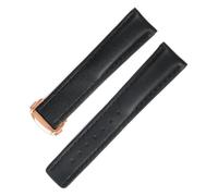 AJASMKLX 20mm 22mm Cuero Fit for Omega Seamaster 300 Fit for Samsung Galaxy Gear S3 Fit for Amazfit Gtr Ajuste for Garmin Smart Watch Band Strap Strap Brazy Bracelet(Black rosegold,22mm)