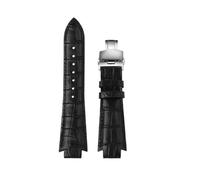 AJASMKLX Accesorios de correa de reloj de cuero aptos for Tissot 1853 T60 correa de reloj T60.1.513 correa de reloj convexa for hombres y mujeres pulsera de 24 × 14mm(Black-silver a)