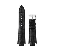 AJASMKLX Accesorios de correa de reloj de cuero aptos for Tissot 1853 T60 correa de reloj T60.1.513 correa de reloj convexa for hombres y mujeres pulsera de 24 × 14mm(Black-silver)