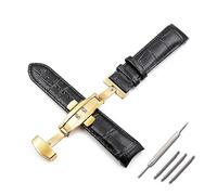 AJASMKLX Accesorios for reloj, correa de cuero apta for correa Tissot 22mm23mm24mm1853 biblioteca T035, correa de cuero negro for hombre T610028591(Black gold buckle,22mm)