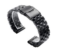 AJASMKLX Ajuste de reloj de acero inoxidable Fit for DW Fit for Huawei Fit for Samsung Fit for Armani Reloj Correa Silver/Black Pulsera Reemplazo 18mm 22mm 20mm 24mm 26mm(1,20mm)