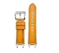 AJASMKLX Ajuste for Casio Fit For G-SHOCK Correa MTG-B1000 MTG-G1000 accesorios de correa de reloj de cuero modificado de 24mm for hombre(Yellow silver)
