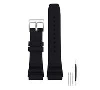 AJASMKLX Ajuste for CASIO Swordfish MDV106-1A MDV-107 MTP-VD01 MDV-106D correa de efr-303l pulsera de hombre 22mm correa de reloj deportiva de silicona(Black Silver)