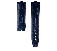 AJASMKLX Apto for correa de reloj Vacheron Constantin Danton Apto for Crossover Four Seas VC 4300/4500V 5500V 7900V Series Correa de reloj de cuero elevado 24 * 7 mm(Blue-no bucke)