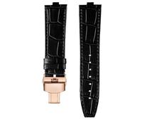 AJASMKLX Apto for correa de reloj Vacheron Constantin Danton Apto for Crossover Four Seas VC 4300/4500V 5500V 7900V Series Correa de reloj de cuero elevado 24 * 7 mm(Black-rose gold)